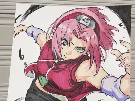 樱花的绽放需要时间#手绘 #临摹 #动漫 #二次元 #春野樱