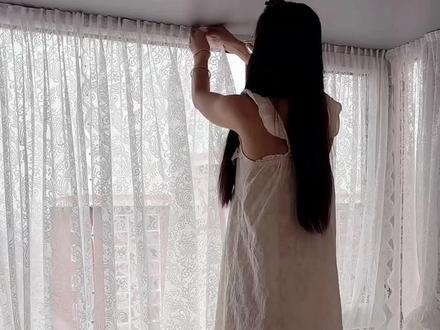 纱帘是飘窗的灵魂,免打孔配好魔术贴自己轻松安装,透光不透人,遮挡隐私又好看#飘窗纱帘 #纱帘 #飘窗布置 #软装搭配
