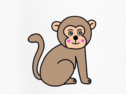 聪明可爱的小猴子画法 #简笔画 #儿童简笔画 #亲子教育 #幼儿园手工
