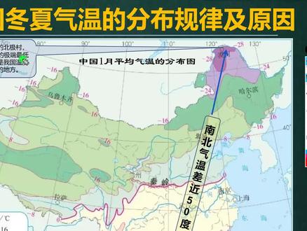 地理知识点—我国冬季气温的分布规律及原因 #地理知识点—我国冬季气温的分布规律及原因