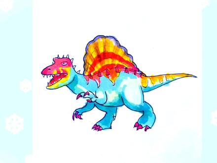 棘龙-恐龙简笔画,风帆棘龙 #恐龙 #简笔 #简笔画 #大恐龙 #棘龙 #棘龙简笔画 #儿童画 #创意美术 #零基础学画画 #李老师