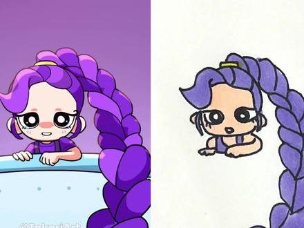 露米和莉莉的友情 #波比 #简笔画 #露米 #莉莉 #猎魔女团