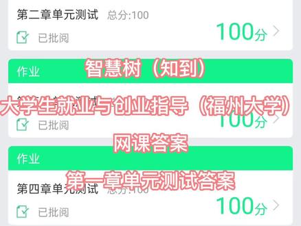 智慧树(知到) 大学生就业与创业指导(福州大学)网课答案第一章单元测试答案 #知到 #智慧树答案 #网课答案 #大学生 @DOU+小助手