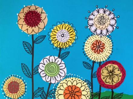 儿童手工剪贴画:开满鲜花的山坡#创意美术 #幼儿园手工 #亲子手工