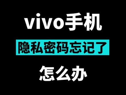 vivo手机隐私密码忘记了怎么找回#vivo #vivo手机 #手机技巧