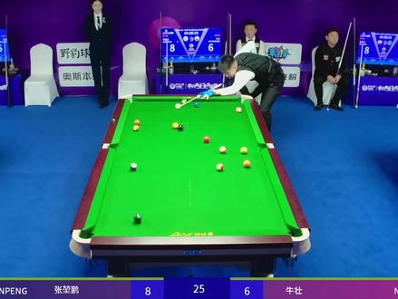 张堃鹏成功暴击上届500万先生,这统治力有点惊人啊太狠了 #张堃鹏 #牛壮 #乔氏 #台球