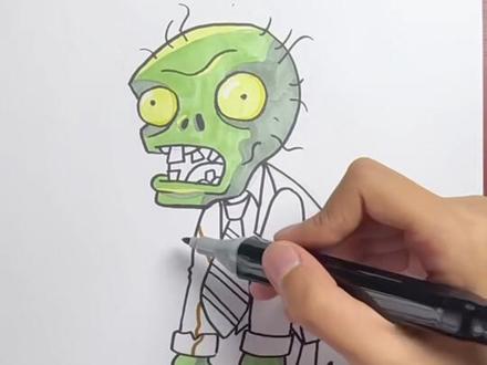 欢迎来到爪爪彩绘 今日速通——普通僵尸#植物大战僵尸 #画画教程 #儿童画
