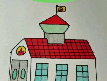 小猪佩奇里的消防站 简笔画#简笔画 #画画 #幼儿简笔画 #小猪佩奇 #想画就画 #一起学画画 #学画画 #可爱简笔画