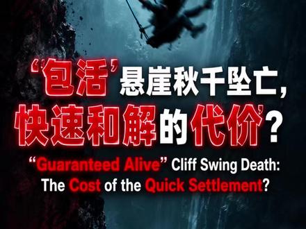 ‘包活’悬崖秋千坠亡,快速和解的代价?【桃矢王唯】 #抖来学法 #抖来普法2026