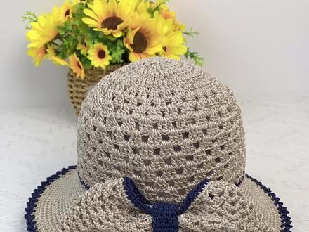 夏季蝴蝶结帽子教程三#手工编织帽子 #编织教程 #钩针编织