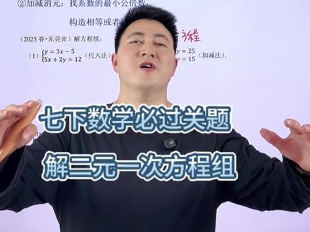 七下数学基础必过关:解二元一次方程组#七下数学 #解二元一次方程组 #初一下册数学 #二元一次方程组