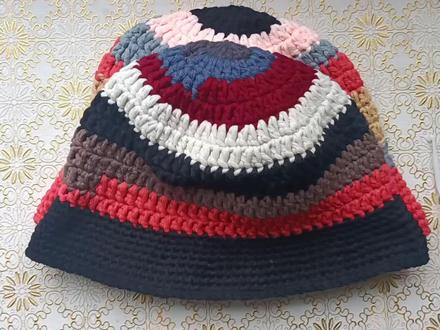 零线钩的多巴胺渔夫帽,废物利用#钩针教程 #钩针编织教程