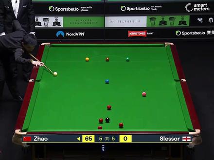 5比5决胜局!赵心童闪电4连鞭逆转斯莱瑟,晋级球员锦标赛8强 #赵心童 #斯诺克球员锦标赛