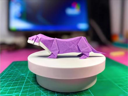 神谷水獭折纸教程,推荐二十厘米纸折叠。#折纸 #手工 #水獭 #折纸教程 #亲子手工