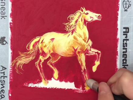 油画棒视频教程|金色骏马,踏浪奔腾
#油画棒 #马年 #绘画教程 #新手画画 #绘画过程分享