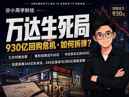 王健林十年三次对赌 340亿→600亿,万达是怎么活下来的?
#万达 #万达广场 #王健林 #商业拆解 #小周学财经