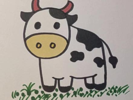 教你画奶牛,学不会来打我!#简笔画 #儿童简笔画