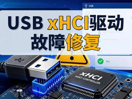 USB xHCI驱动故障修复 USB突然失灵,别急着怀疑硬件坏了 xHCI黄色感叹号,多半是驱动或设置问题 这条视频教你快速排查并恢复USB功能 适合重装系统后、更新后USB异常的情况#usb设备无法识别 #xhci模式是什么意思 #驱动人生 #鼠标键盘失灵 #usb驱动