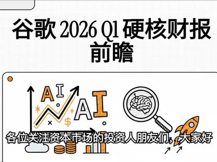 谷歌2026 Q1 财报前瞻
#美股 #纳斯达克 #财经报告 #谷歌财报 #谷歌股票