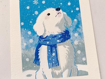0基础也能学会!手绘“雪中的小狗 #丙烯马克笔 #绘画教程 #跟着抖音学画画 #手绘教程 #一起学画画
