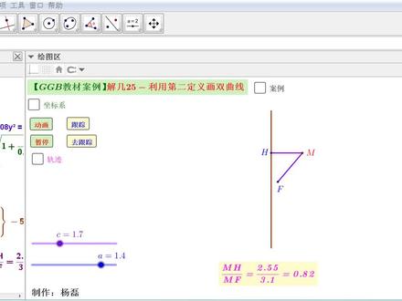 【GGB教材案例】解几25-利用第二定义画双曲线