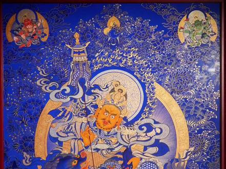 蓝唐六路财神唐卡介绍 #索南尖措 #唐卡 #唐卡文化 #非遗文化 #非遗