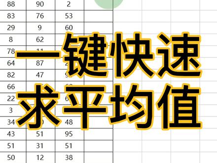 怎样一键快速求平均值?#玩转office #excel技巧 #办公表格