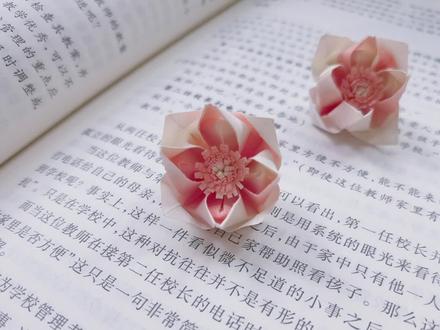 和喜欢的人一起做这个垂丝海棠吧,它的花语是世间万物皆不及你#垂丝海棠 #海棠花 #折纸教程 #慢动作教程