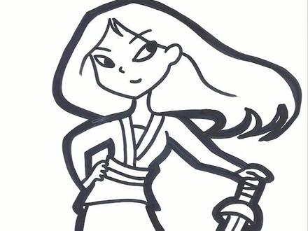 女孩子也可以很帅!英姿飒爽的花木兰#简笔画 #中国风