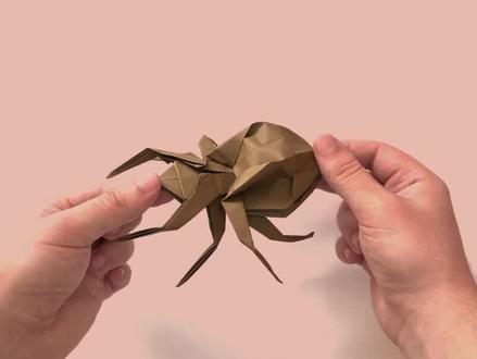 惊艳!学会折纸蜘蛛,打造超逼真蜘蛛 #折纸 #折纸玩具 #手工玩具 #亲子手工折纸 #手工教程