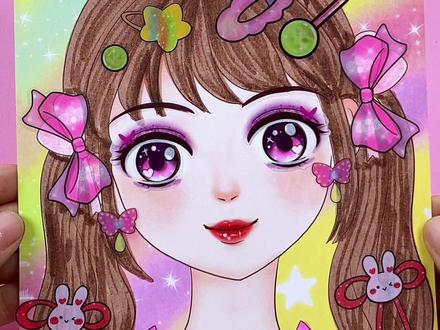 和姐姐比赛打扮小公主 和姐姐比赛打扮小公主#手工#二次元#学生党#简笔画