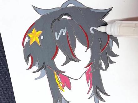 说出有星星的发型 #ch #我画你猜 #二次元 #画画 #发型教程