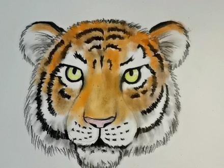 一分钟教你怎么画好一只老虎#画画 #一起学画画#素描#原创 @DOU+小助手