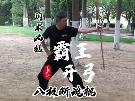 八极断魂棍之“霸王开弓”重点突出下盘“吃根埋根、毒蛇摆头”的特点,力拔千斤,冷、脆、快、狠!#八极拳 #传武 #储兆清八极拳 #八极断魂棍