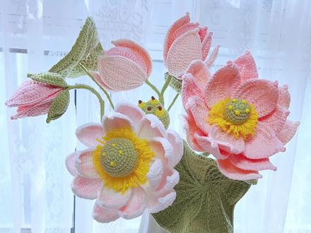 #上热门 保姆级的荷花编织教程,学不会我只能把手借给你了,(粉色荷花小花瓣编织方法)😂#手工 #请给手艺人一个关注#双击支持 #荷花