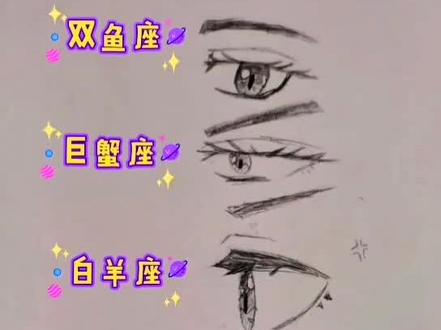 十二星座各自代表的眼睛,哪种最美!#简笔画 #星座 #画眼睛