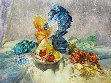 简简单单画个玻璃套餐 #水彩#手绘#美术生#黄正极