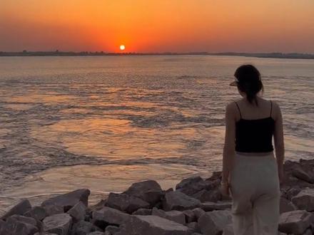 带你来我们开封的黄河看海 #日落🌅 #夕阳 #黄河边看黄河
