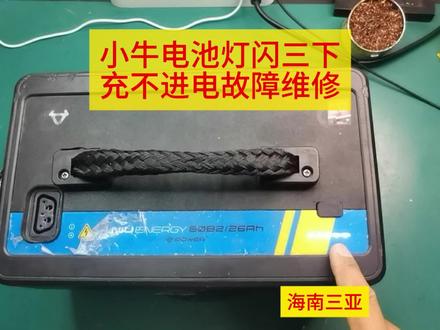 小牛电池灯闪三下充不进电故障维修