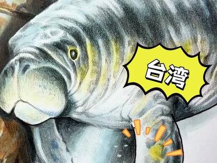 【中华古今生物】诡异!海里的巨大眼睛! 女儿画肥鱼,爸爸竟魔改成深海“人鱼”!#画画 #父女日常 #儒艮 #深海巨物 #深海恐惧症