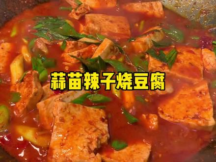 蒜苗辣子烧豆腐的家庭做法#抖音美食推荐官 #抖音美食创作者 #真材实料才能做出好味道 #美食教程 #我的厨房日记