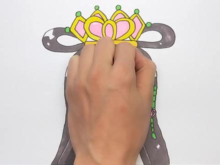 只需把手掌放在A4纸手绘罗丽,画法简单好看又可爱手势图