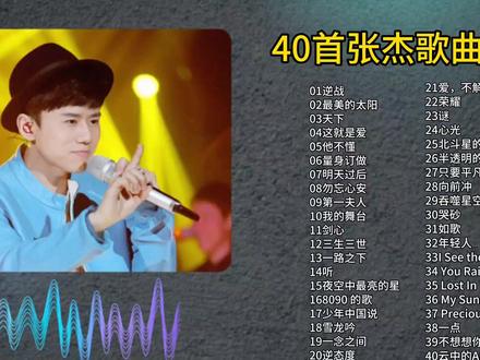 40首张杰经典歌曲精选合集,时长2小时五十三分,好听收藏 #张杰