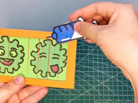 抗疫手工病毒走开翻翻乐详细教程#儿童创意手工 #变废为宝手工制作 #抗疫手工 @抖音青少年