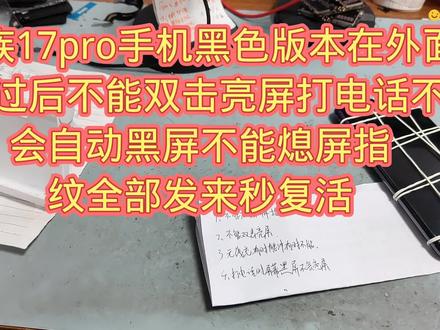 魅族17pro手机黑色版本在外面修过后不能双击亮屏打电话不会自动黑屏不能熄屏指纹全部发来秒复活