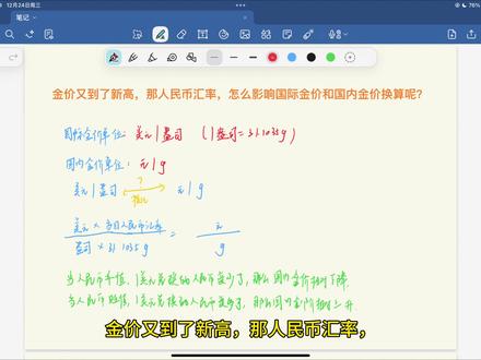国际金价和国内金价的换算,人民币汇率的影响?#知识分享 #国际金价 #国内金价 #人民币汇率