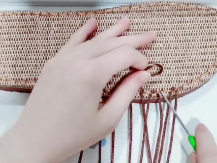 男士大码520拖鞋挂线教程#手工编织零基础教学 #抖音小助手