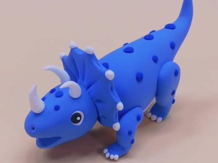 恐龙系列之三角龙制作教程。#超轻粘土 #手工diy #粘土教程 @抖音小助手