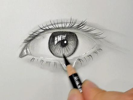 流泪的眼睛怎么画?#抖音潮流艺术研究所 #画画 #零基础学画画 #萌知计划 @抖音青少年