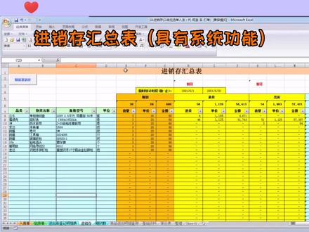 进销存表格制作#财务 #excel教学 #文员 #excel技巧 @DOU+小助手